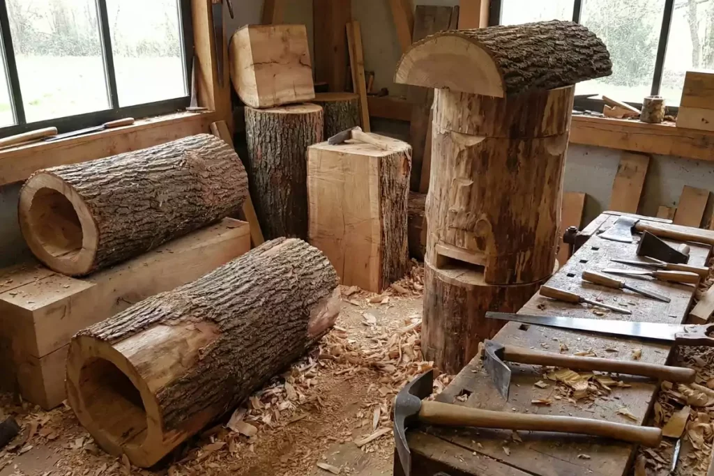 Fabrication ruche tronc d’arbre