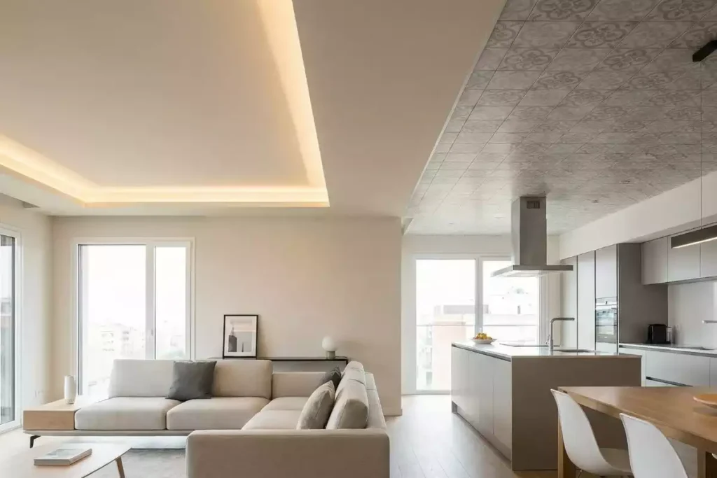 faux plafond entre poutres