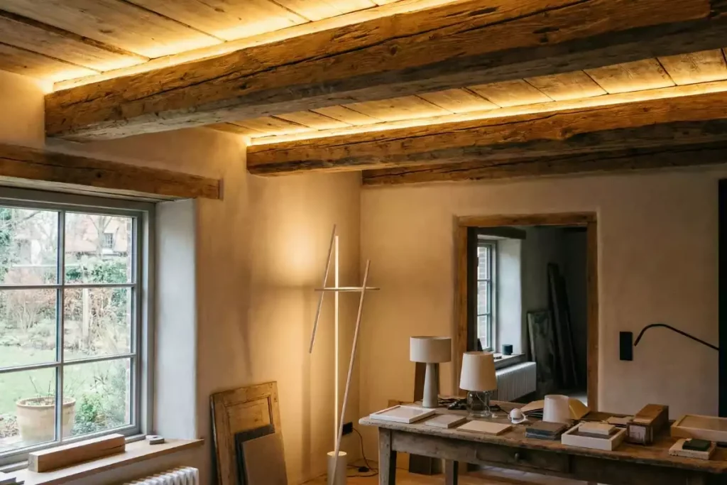 idee luminaire poutre bois apparente