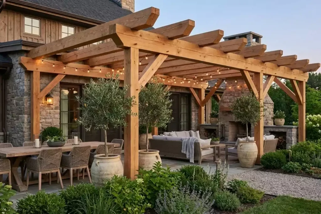 maison bois poutre apparente extérieur