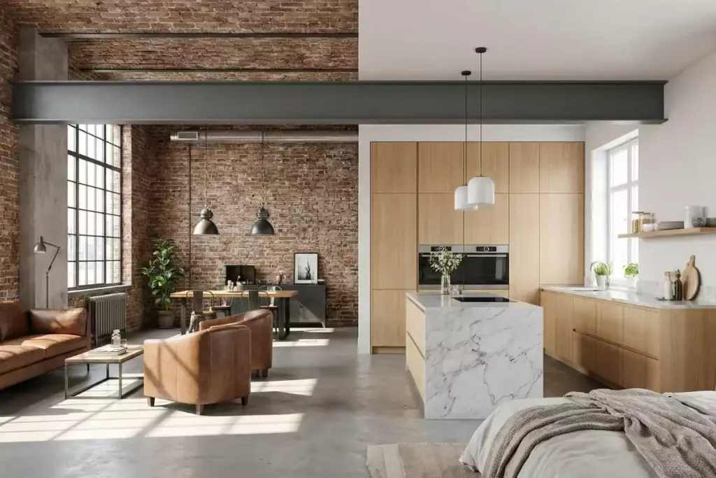 poutre ipn apparente cuisine design
