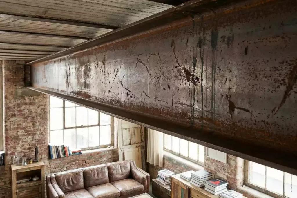 poutre ipn apparente maison contemporaine
