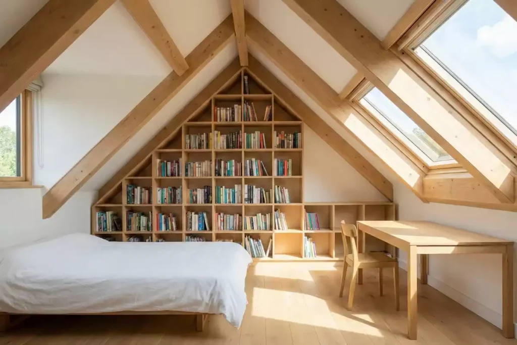 bibliotheque sur mesure sous pente