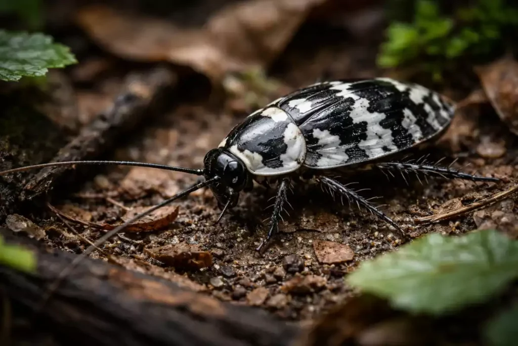 cafard noir et blanc dans la maison