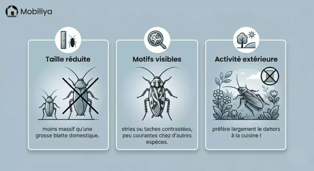 cafard noir et blanc identification facile