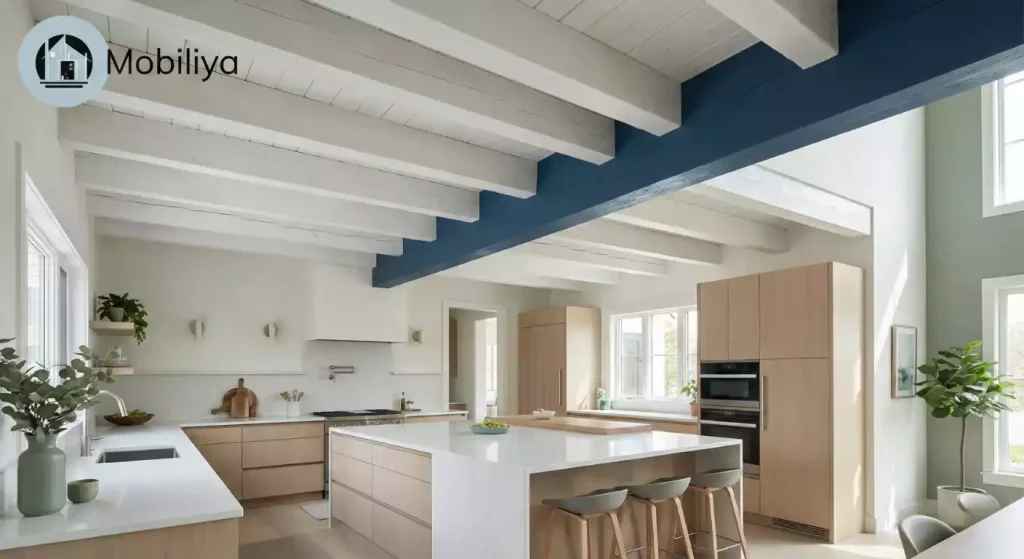 grande cuisine moderne avec poutre apparente