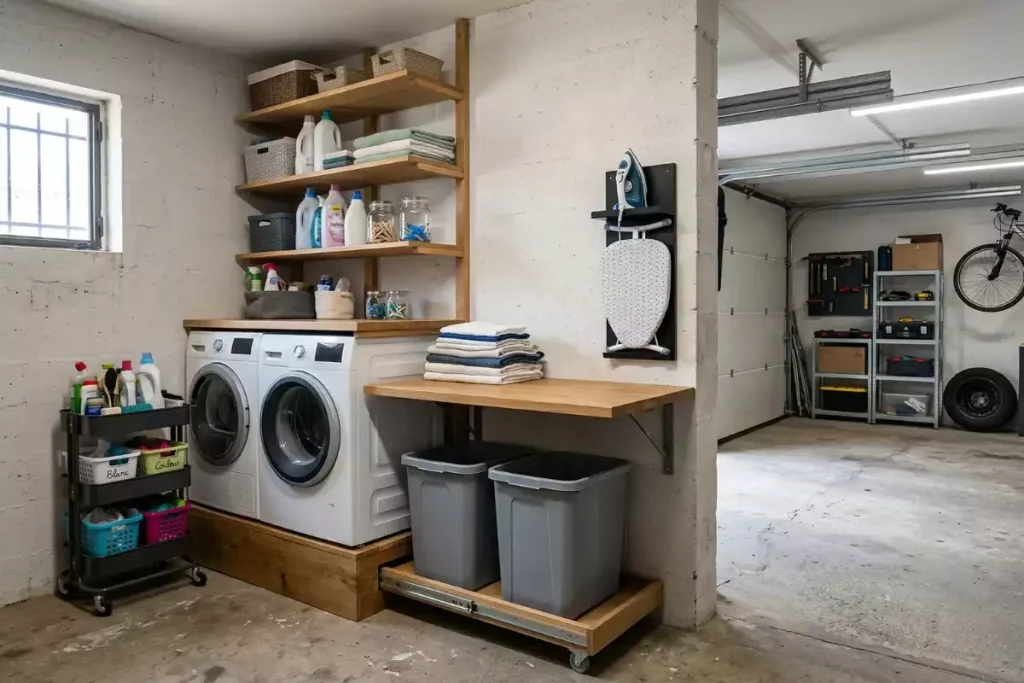 buanderie dans garage sans isolation