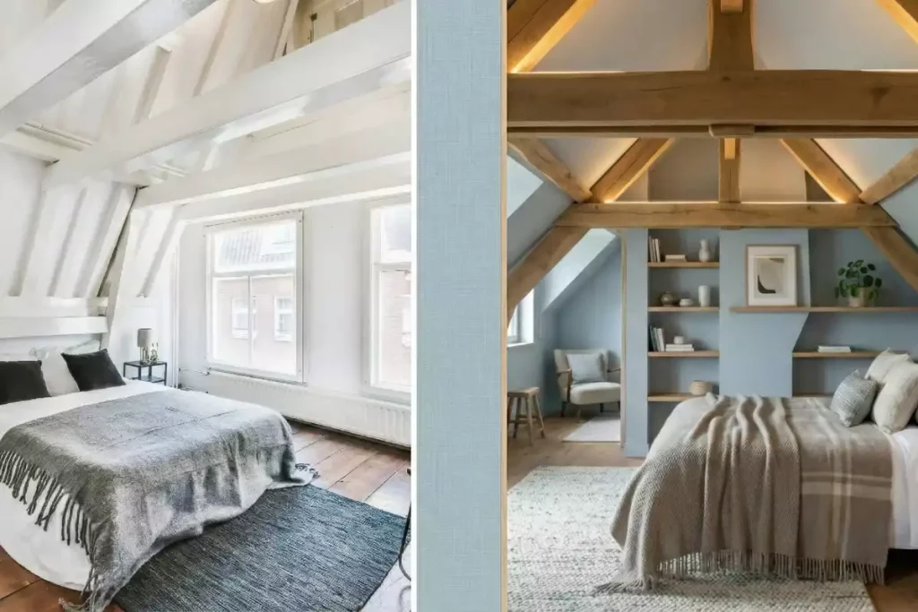 chambre rustique avec poutre apparente