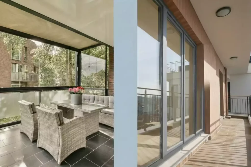 comment fermer un balcon avec baie vitree