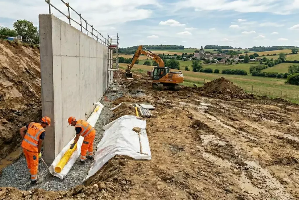 drain mur de soutènement