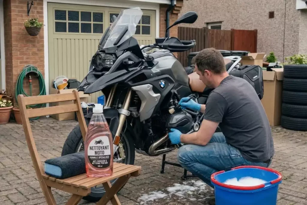 laver une moto au liquide vaisselle
