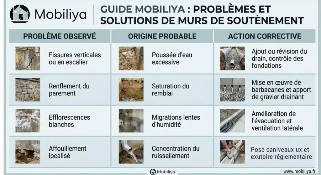 pose drain mur de soutènement