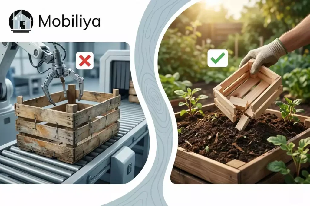 poubelle pour cagettes en bois