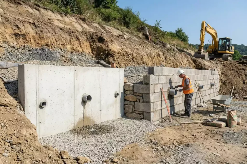 barbacane drainage mur de soutènement