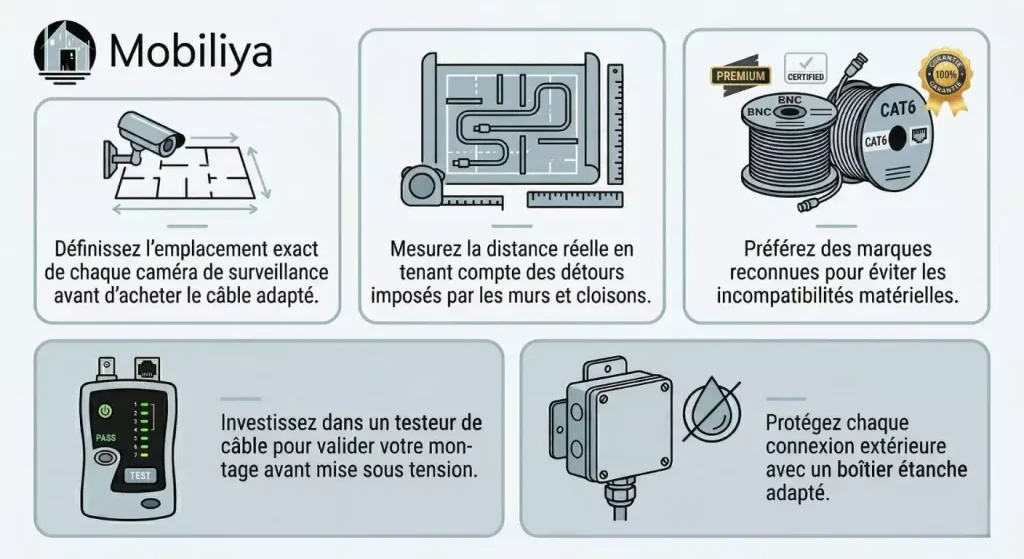câble ethernet ou coaxial caméra surveillance