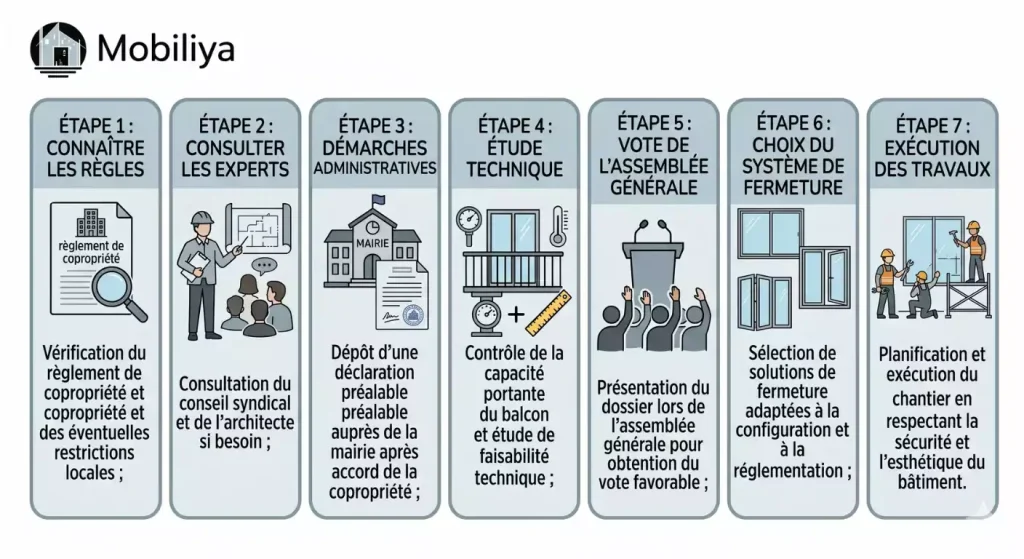 comment fermer un balcon appartement
