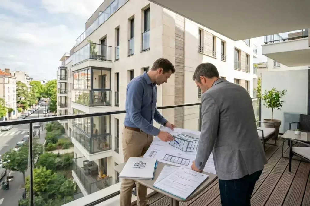 fermer un balcon en appartement