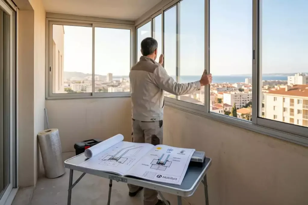 solution pour fermer un balcon appartement