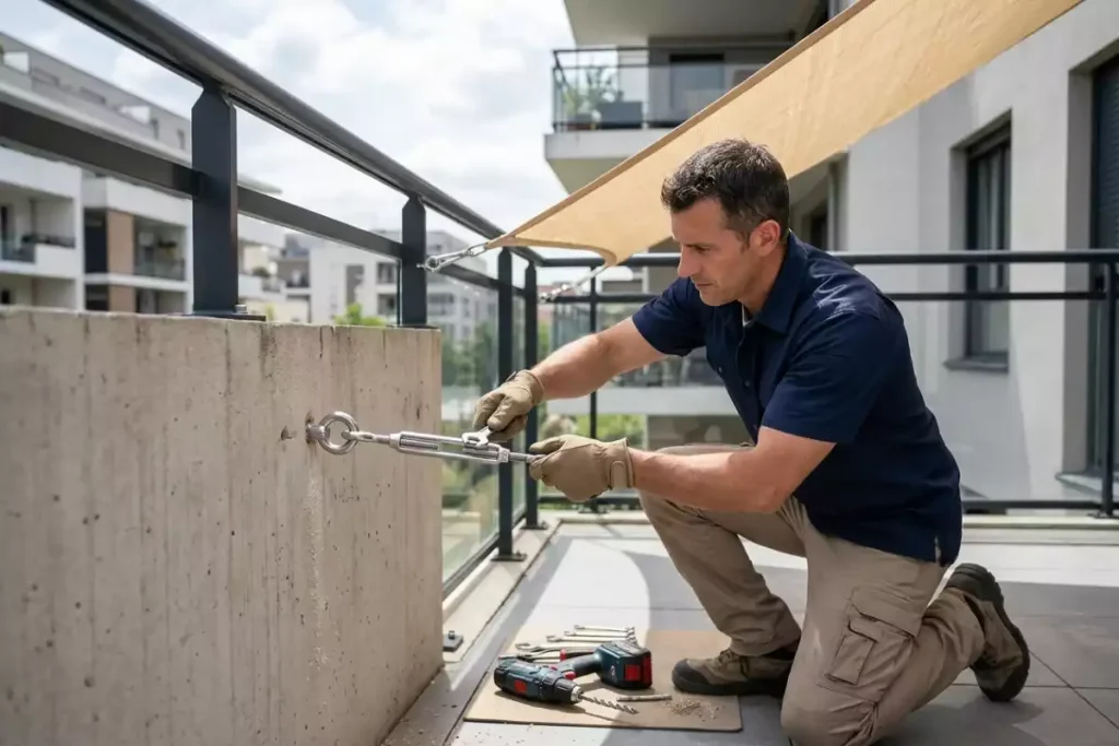 guide pour installer un voile dombrage sur balcon