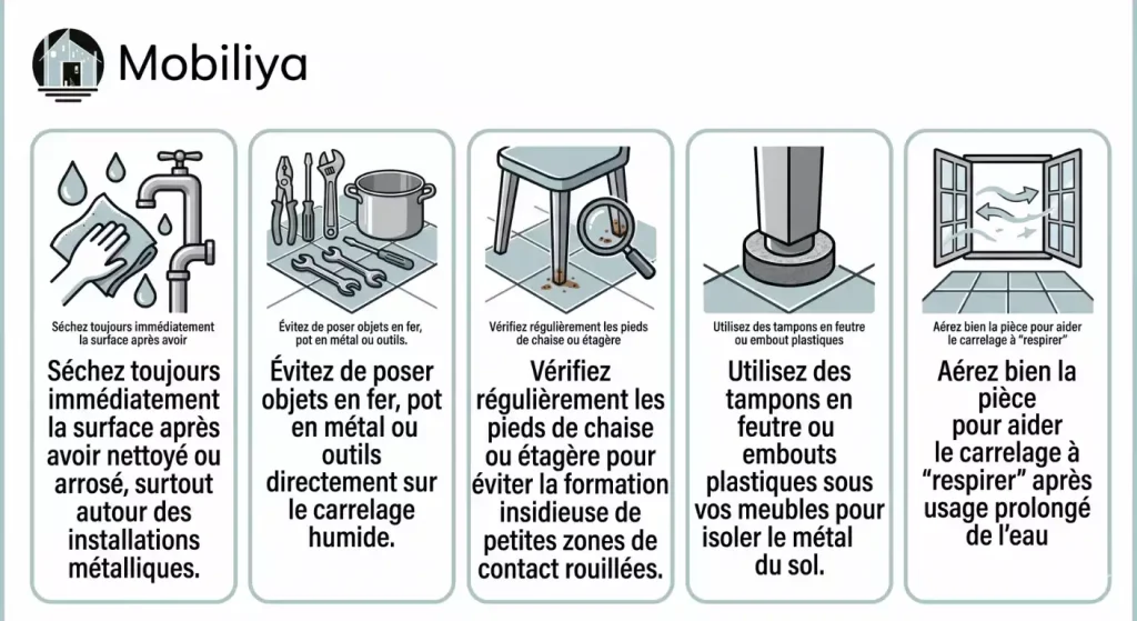 retirer rouille sur carrelage