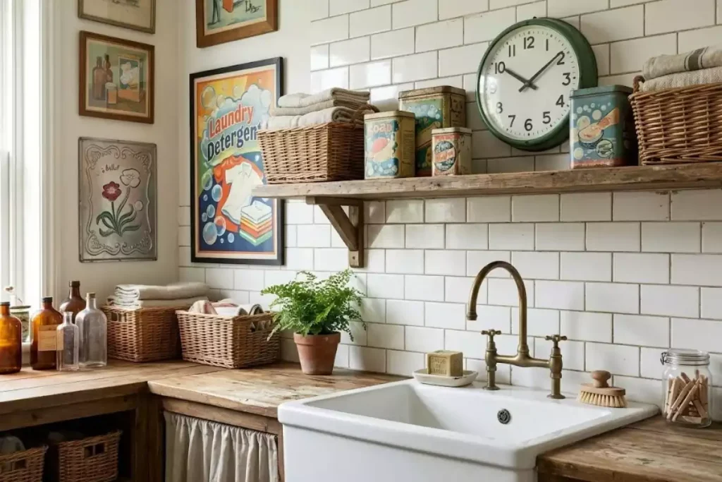amenagement deco buanderie vintage