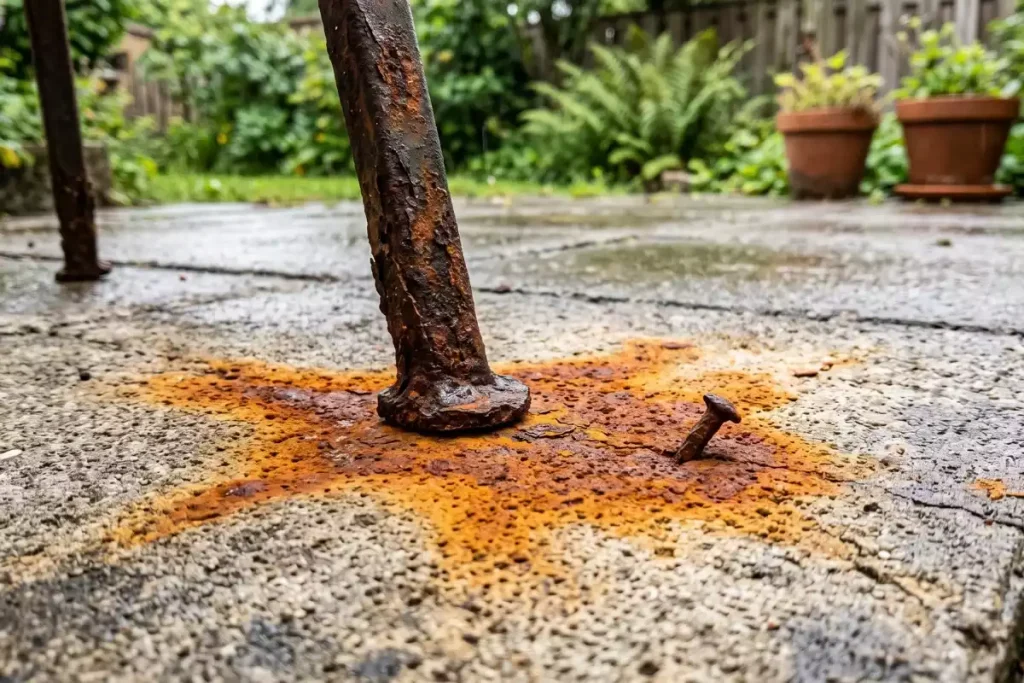 enlever rouille sur dalle terrasse