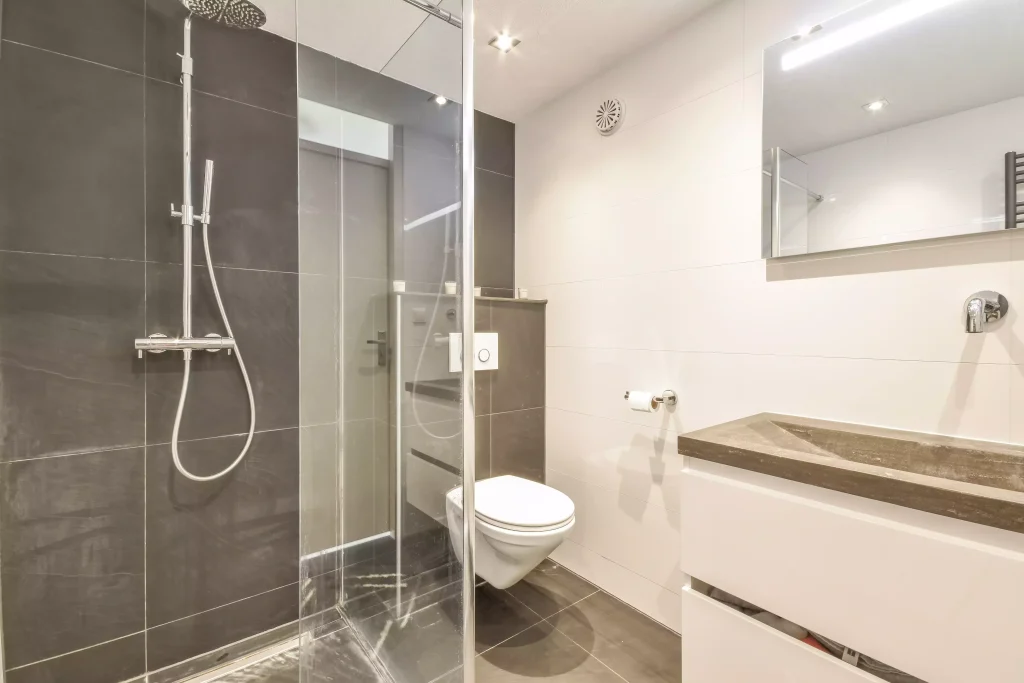 Douche italienne petite salle de bain moderne